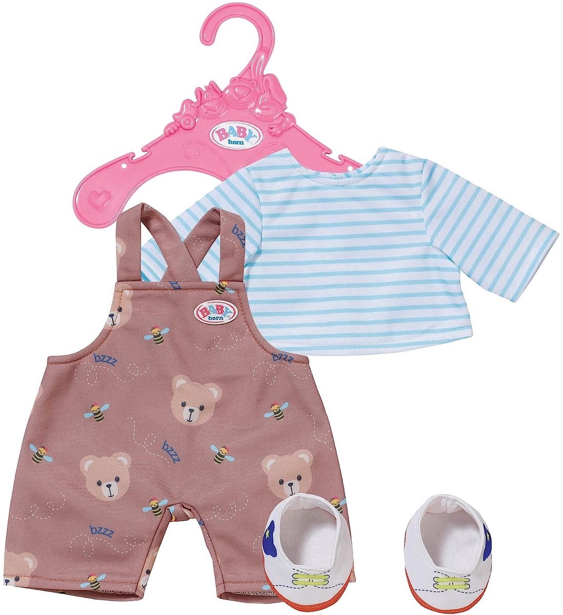 Tenue en jean ours bébé né - 43 cm - vêtements de poupée