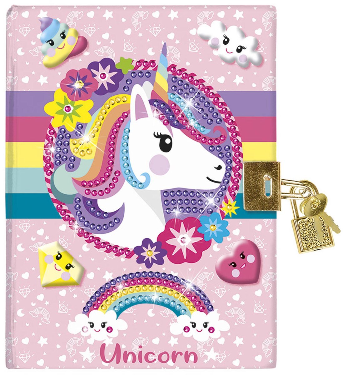 Journal secret de licorne Totum avec livre d'amis verrouillé | journal secret artisanat de peinture au diamant | Astuce cadeau pour filles jouets