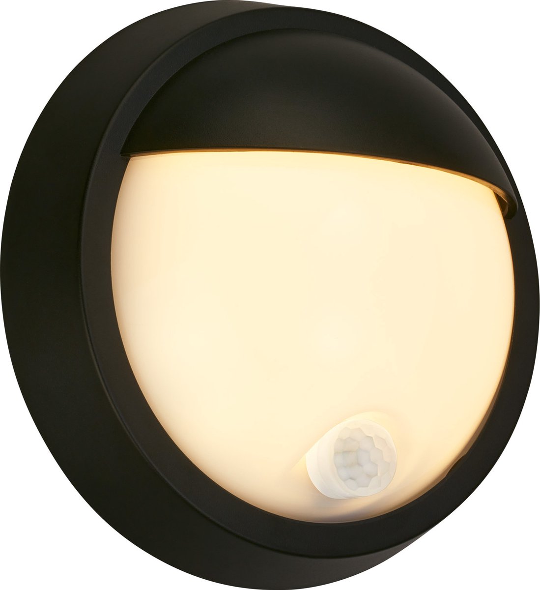 Briloner - applique d'extérieur - lampe d'extérieur - avec détecteur de mouvement - capteur crépusculaire - batterie rechargeable - chargement USB - protection contre les projections d'eau - ø17 x 7 cm - noir