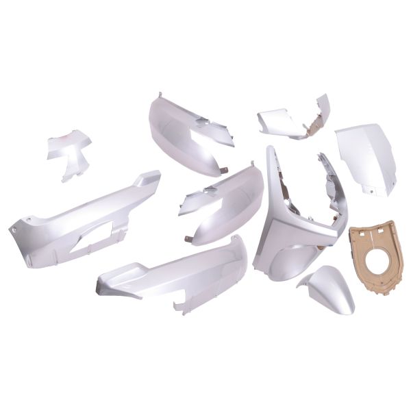 Jeu de plaques de bordure 9 pièces pour Peugeot New Vivacity à partir de 2008 50cc 2 4 temps - argent métallisé