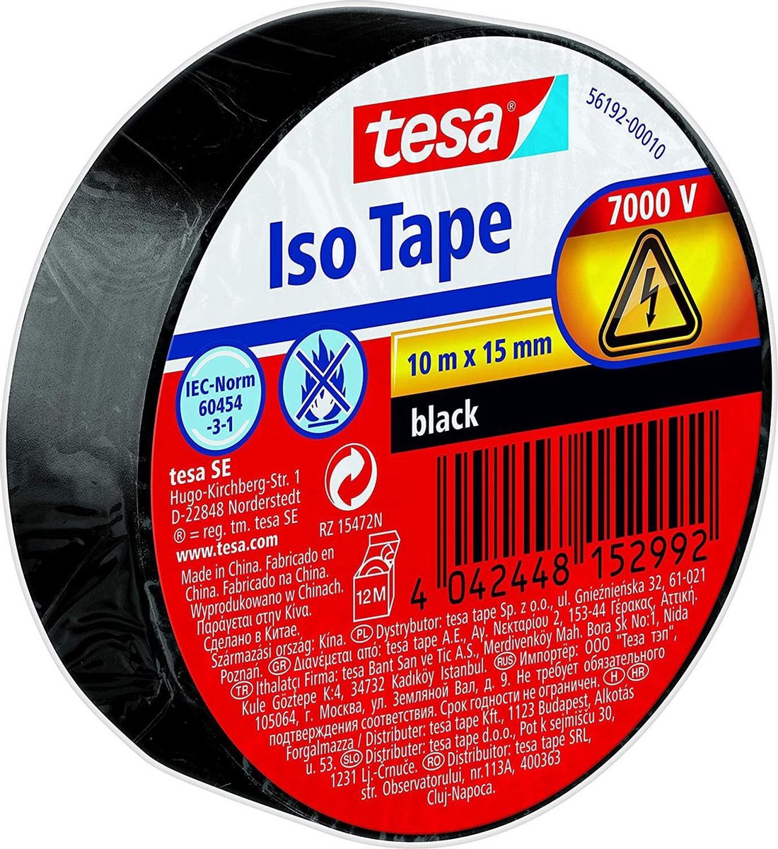 Tesa 56192-00010-22 ruban isolant noir (L x l) 10 m x 15 mm 1 pièce(s)