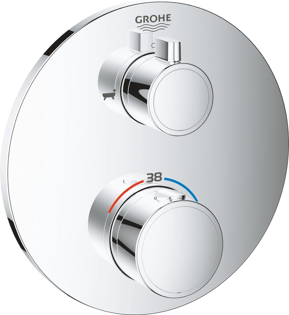 Robinet de douche thermostatique à encastrer Grohe Grohtherm - inverseur de bain-douche - chrome