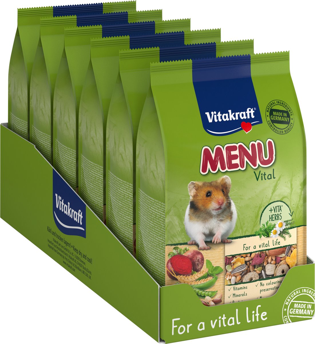 Vitakraft menu vital - nourriture pour hamster - 6x400 grammes