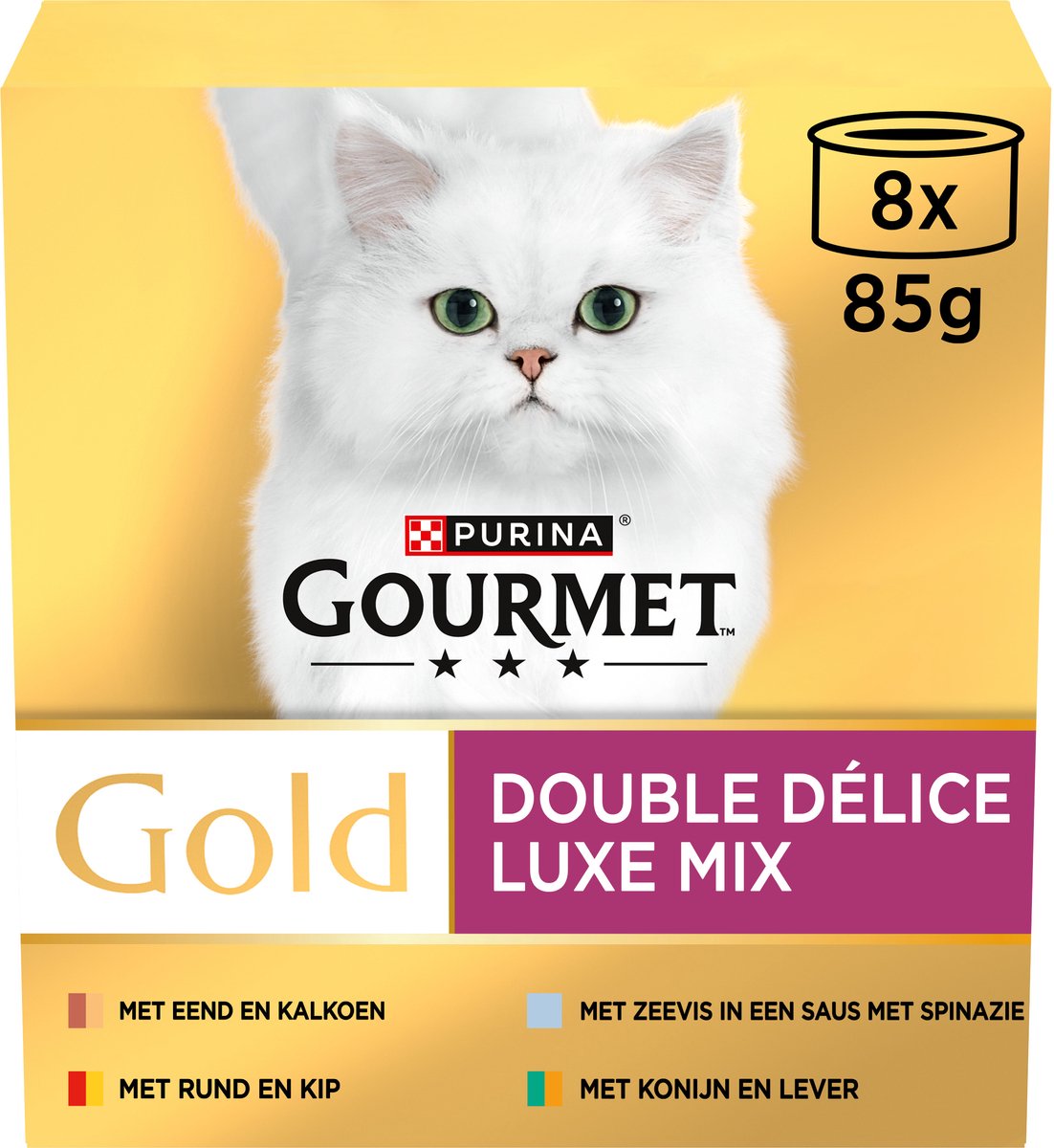 Gourmet Gold Luxury Mix - nourriture humide pour chats - viande de poisson - 48 x 85 g