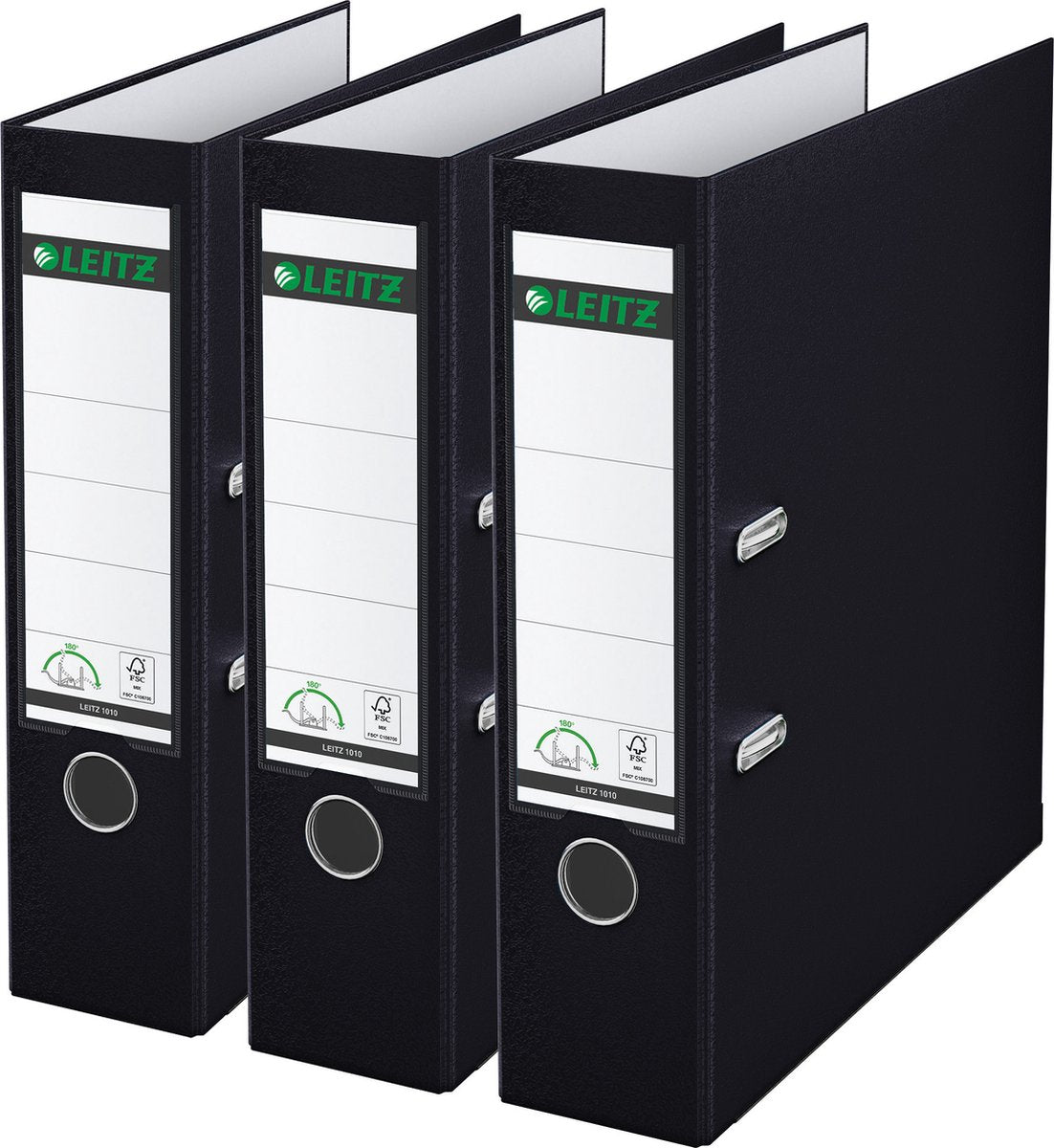 Leitz Classeur 180° pp A4 - largeur de dos 80 mm - pack économique (3 pièces) - noir