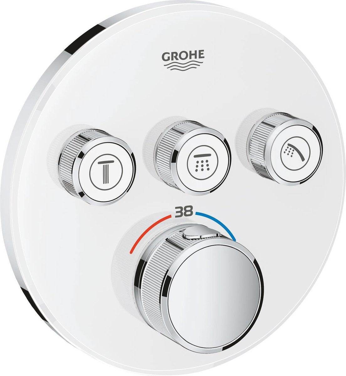 Grohe Grohtherm smartcontrol thermostatic shower tap - built-in mixer tap - with diverter - round - white