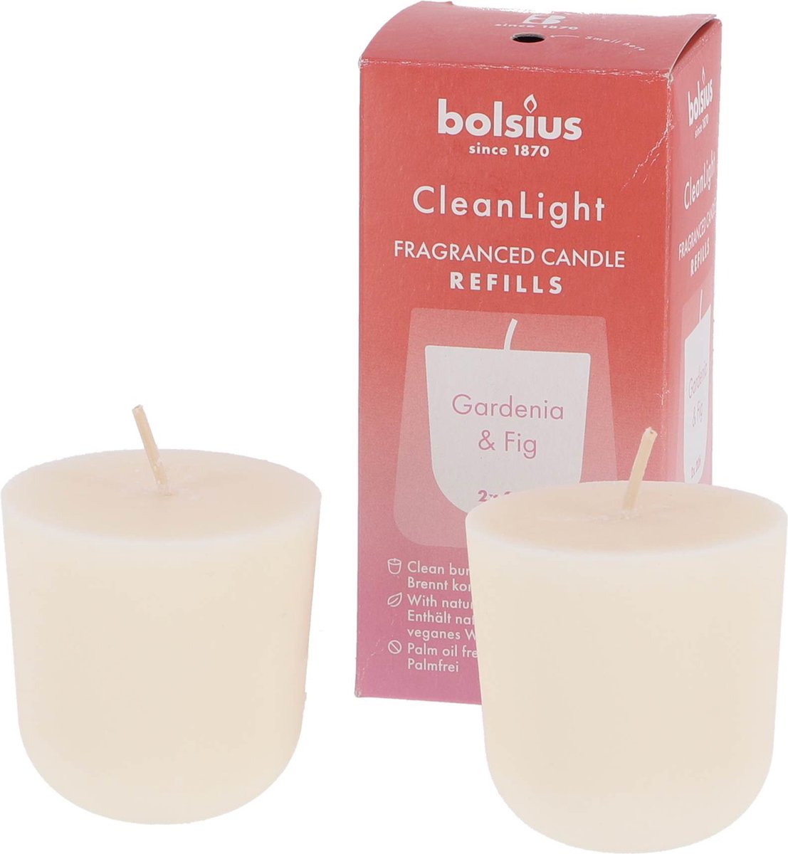 Bolsius recharge clean light pack 2 figue gardénia | 6 pièces