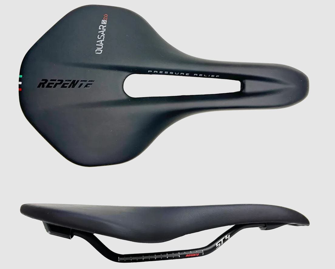 Repente zadel quasar s 2.0 thermoplastic stalen rails zwart