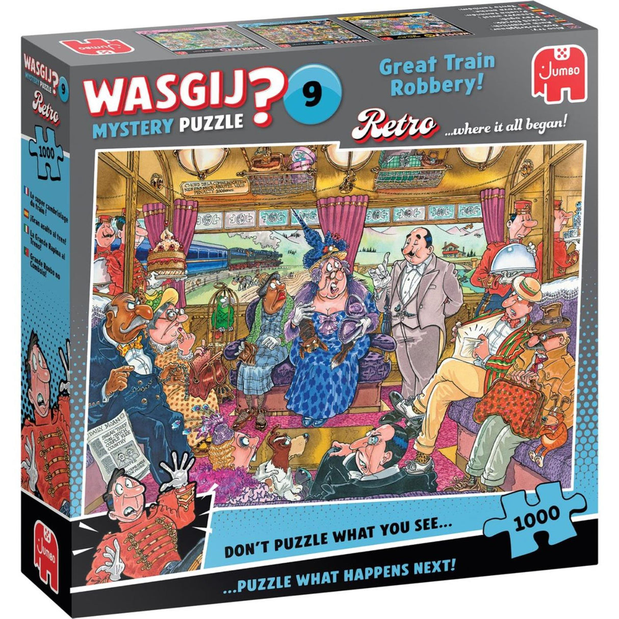 Puzzle Jumbo Wasgij Retro Mystery 9 - Le plus grand vol de train, 1000 pcs.