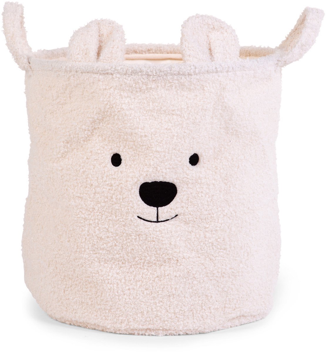 Childhome - panier de rangement - 40x40x40 cm - peluche - écru - panier à linge - panier à jouets