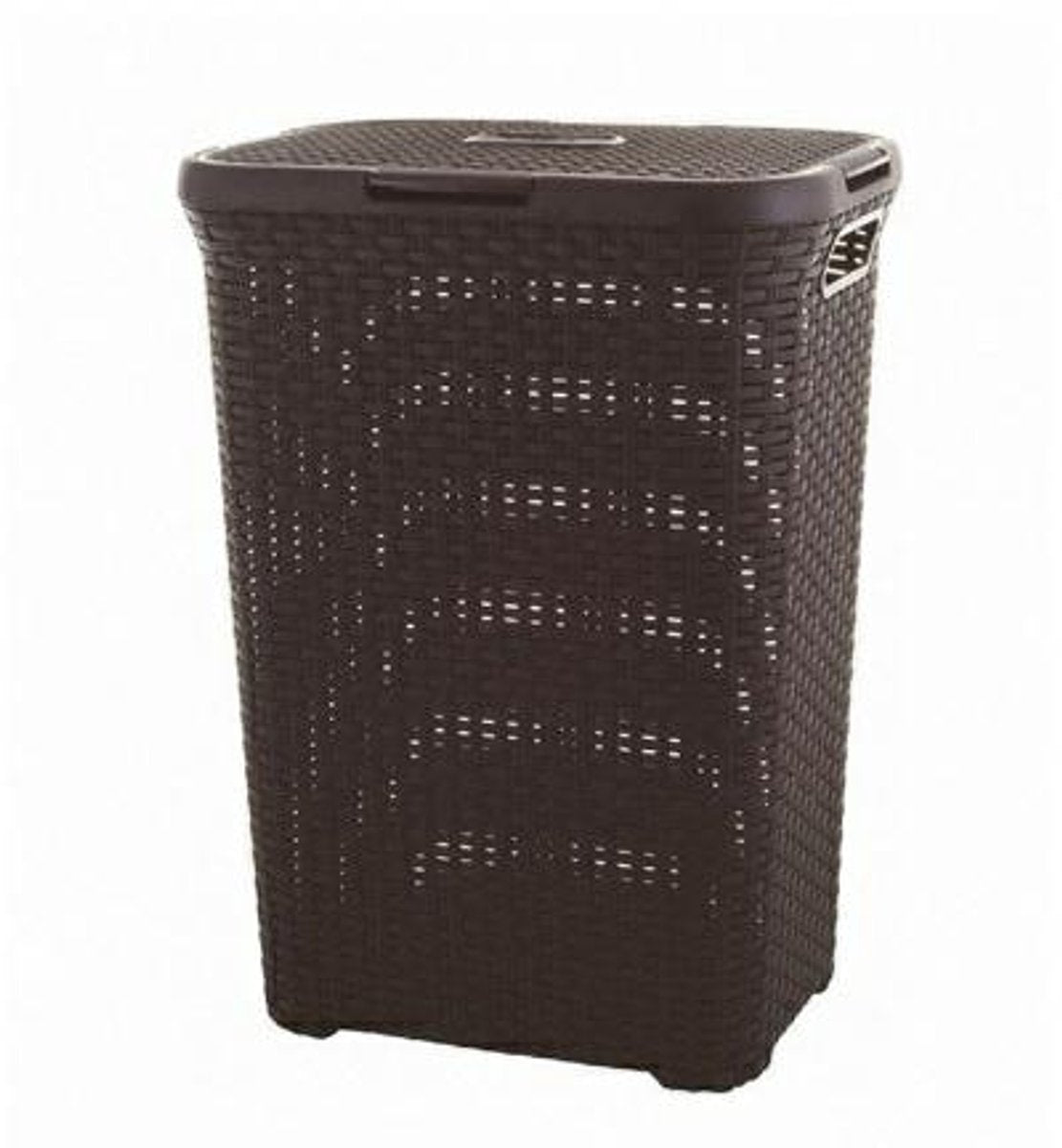 Panier à linge style Curver avec couvercle - 60l - marron