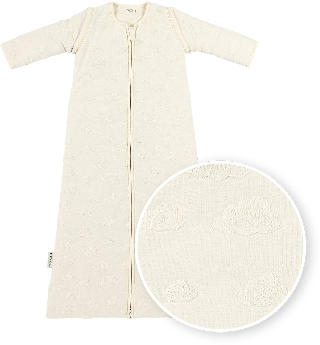 Meyco baby studio collection nuages gigoteuse avec manches zippées - naturel - 110 cm - 2,5 tog