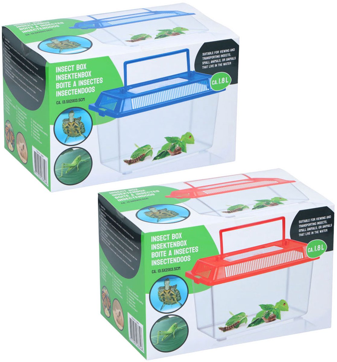 Boîte à insectes sans marque sans marque avec couvercle - boîte à insectes en plastique transparent 1,8 litres.