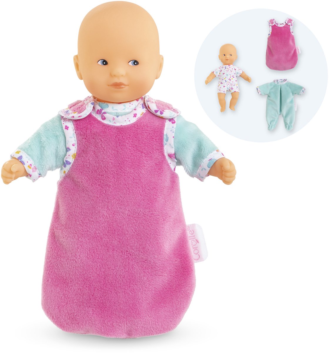 Poupée Corolle mini calin ensemble bonne nuit - papillons - 20cm - poupée toute douce.
