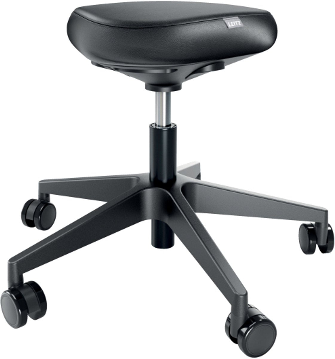 Tabouret Leitz ergo avec roulettes et siège confort - tabouret selle ergonomique - réglable en hauteur - noir
