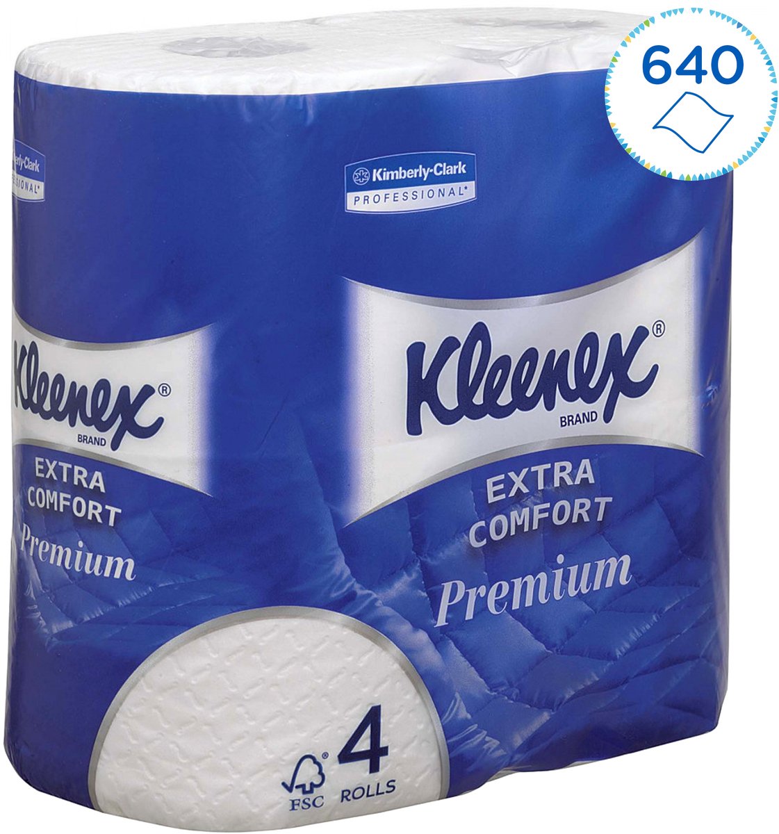 Papier toilette Kleenex 4 couches extra confort 4 rouleaux 160 feuilles par rouleau