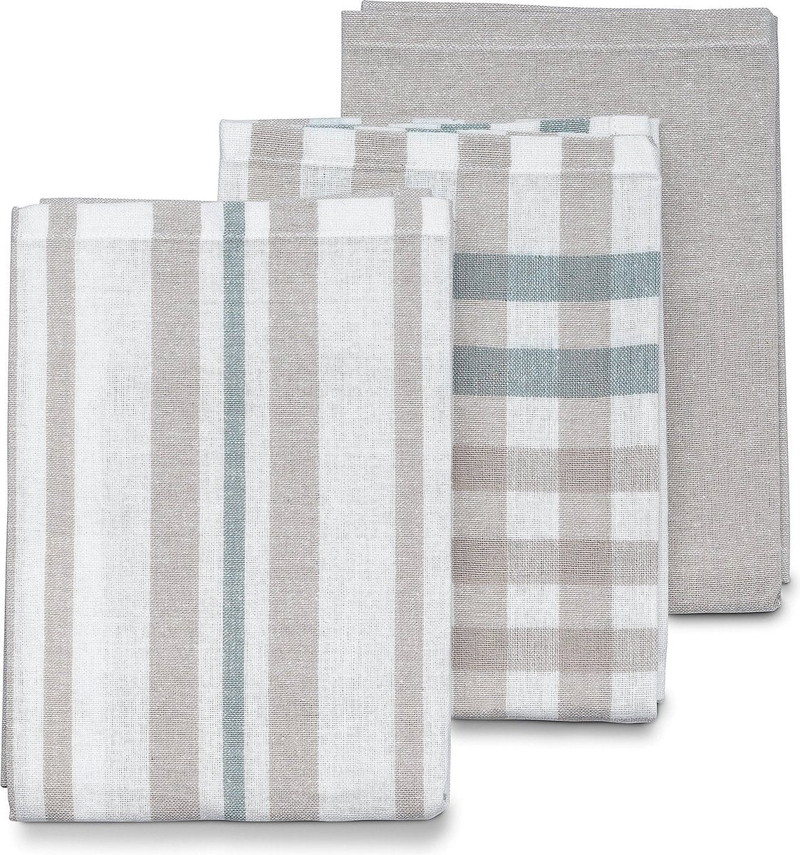Kela torchons, lot de 3, gris clair, 65 x 45 x 0,2 cm - | passé
