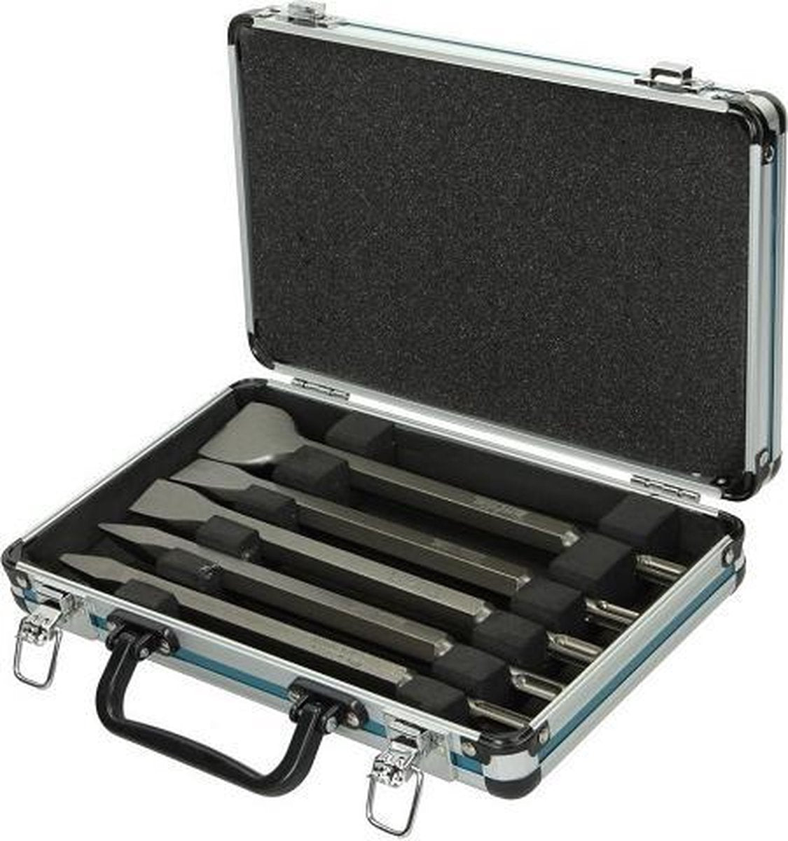 Jeu de burins Makita sds-plus dans un coffret en aluminium, 5 pièces