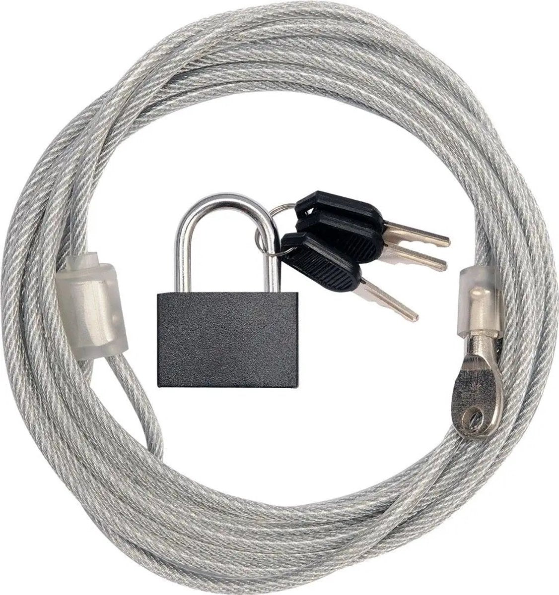 Série Vorel - câble de sécurité en acier avec serrure - 3m - protection PVC - résistant au froid