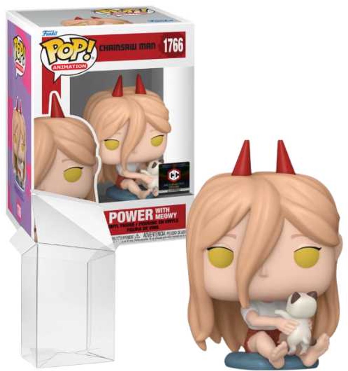 Funko-pop ! animation : homme à la tronçonneuse - pouvoir avec Meowy #1766 objets de collection de calice exclusifs
