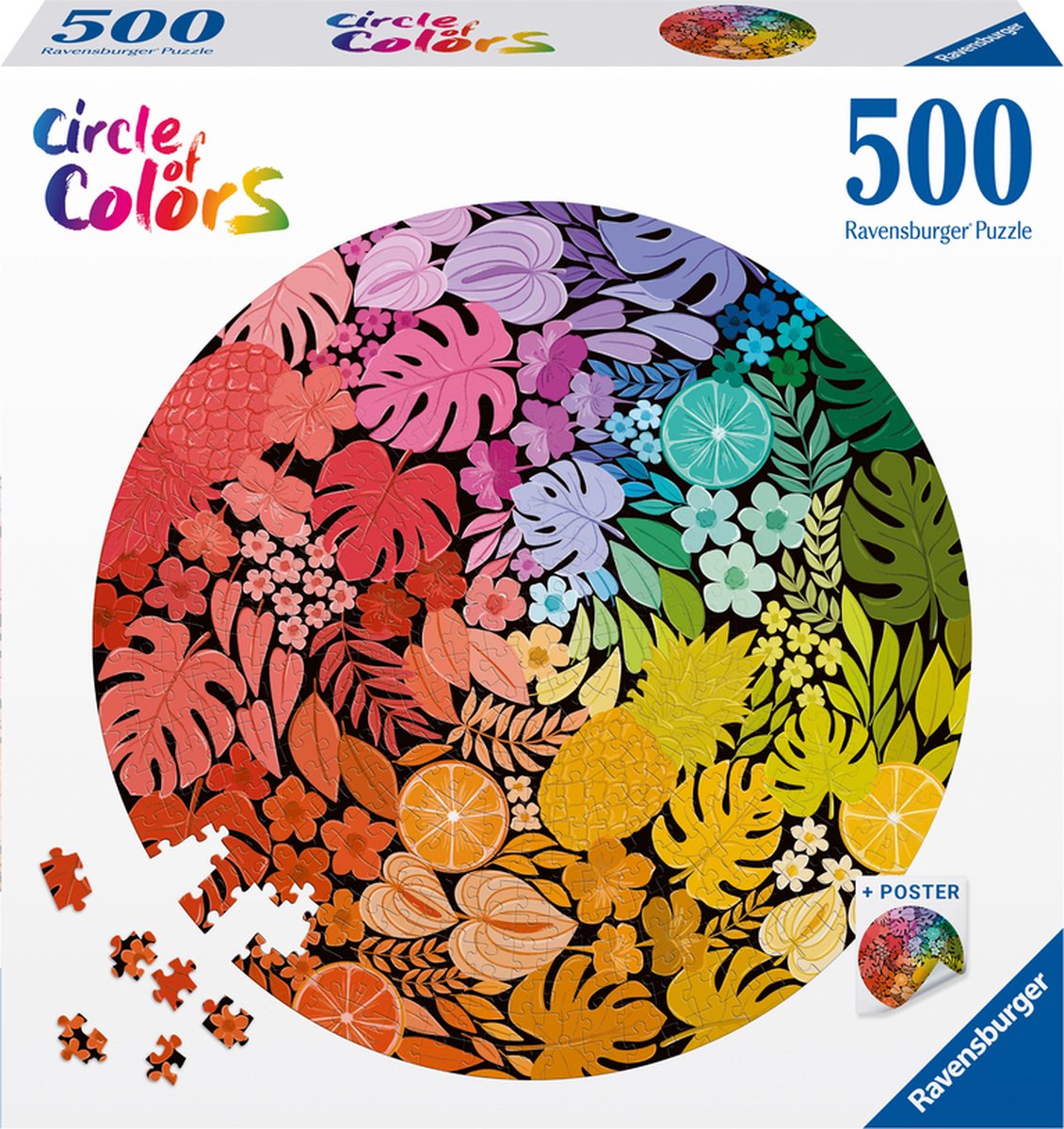 Ravensburger puzzle cercle de couleurs tropicales, 500 pcs.