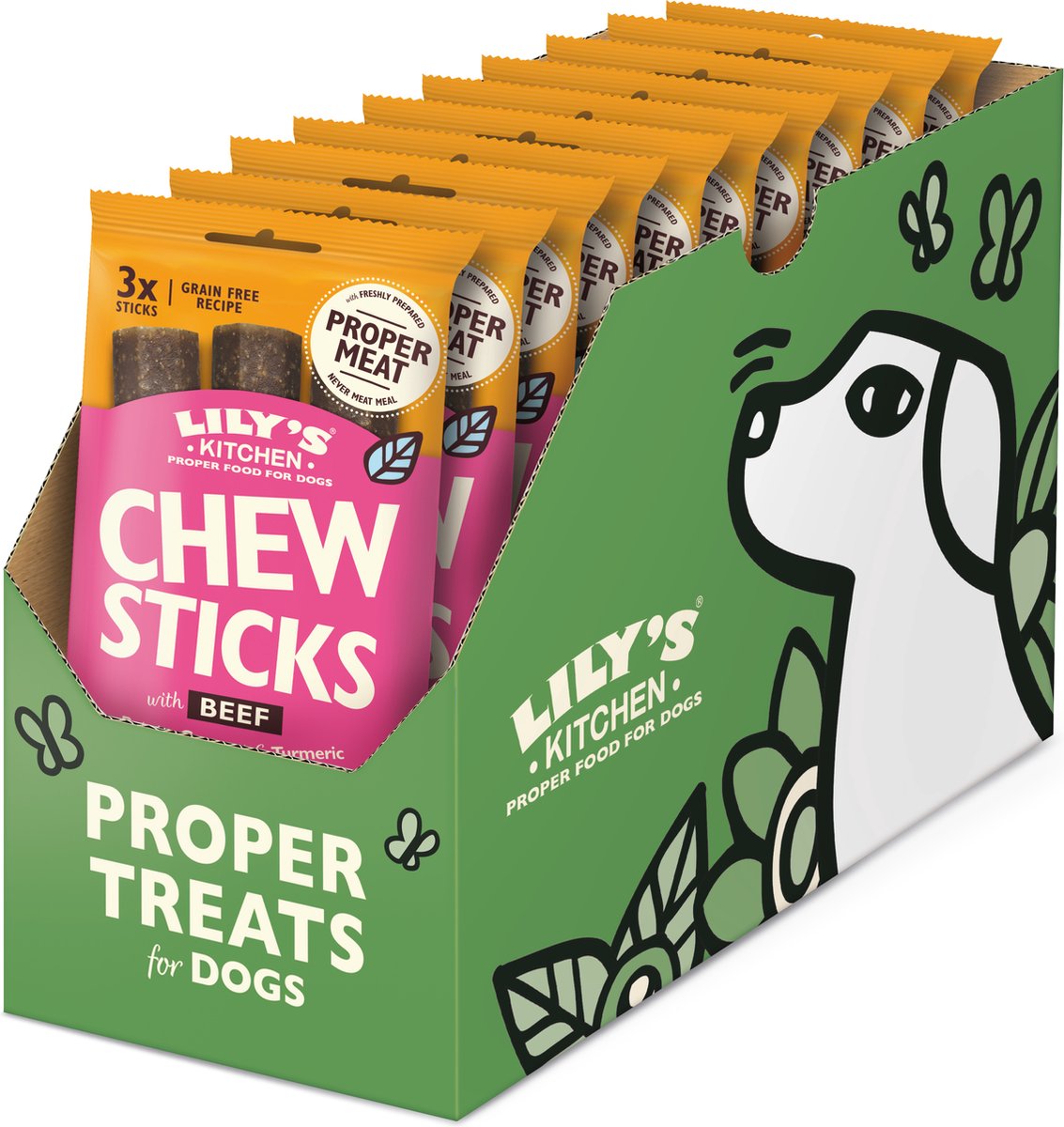 Lily's Kitchen - Snacks pour chiens - Bâtonnets à mâcher bœuf - 10 x 120 g
