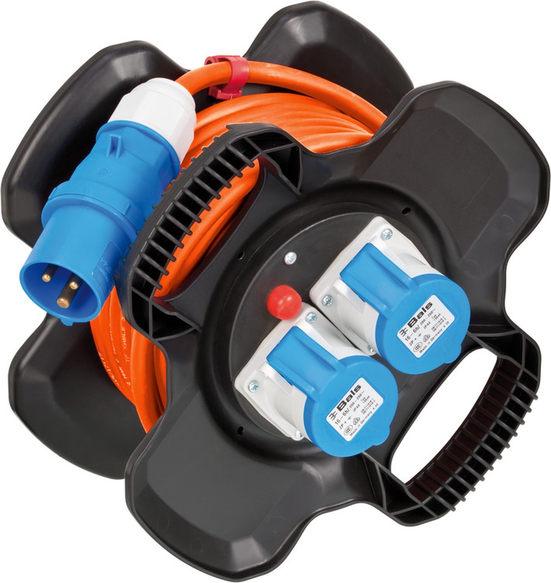 Brennerstuhl enrouleur de câble cee x-gum enrouleur de câble de camping avec 10 m de câble en orange (enrouleur de câble avec 2 prises cee + 3 prises, pour une utilisation permanente en extérieur, fabriqué en Allemagne)