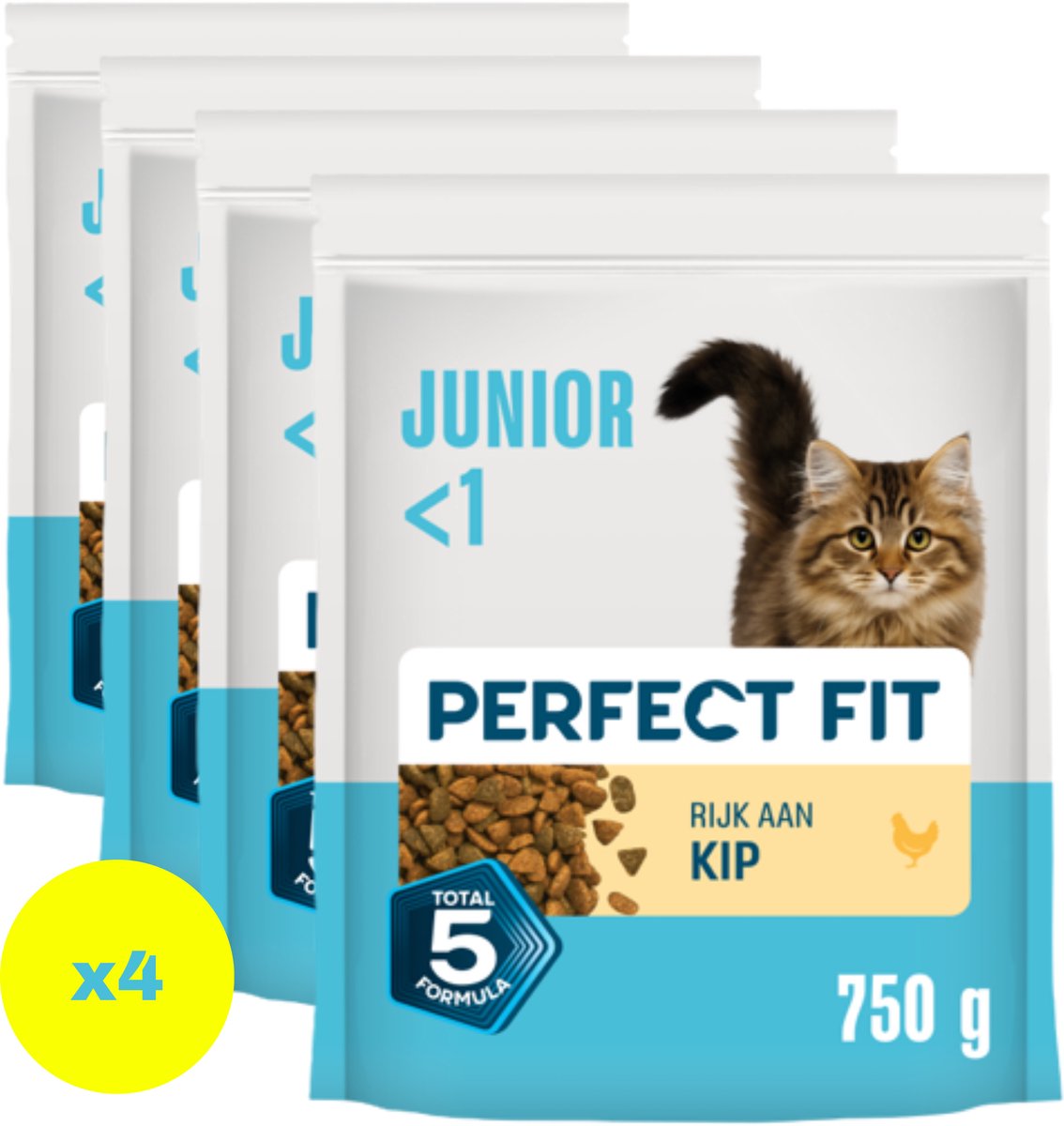 Nourriture pour chat Perfect Fit - junior - poulet - 4x750g