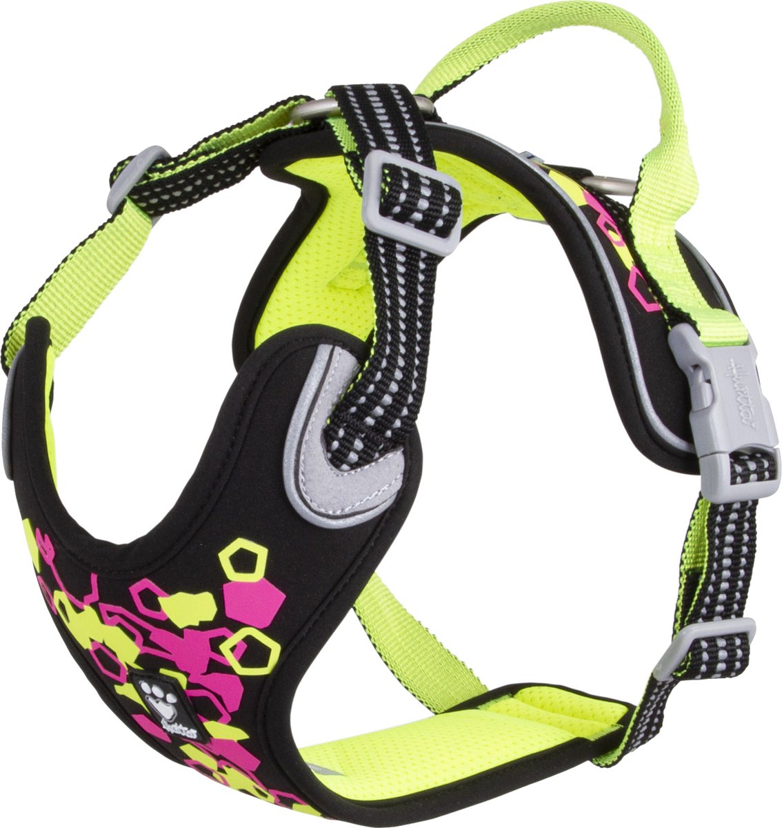 Hurtta weekend warrior harness - hondenharnas - neon licorice - borstomvang: 40-45 cm
