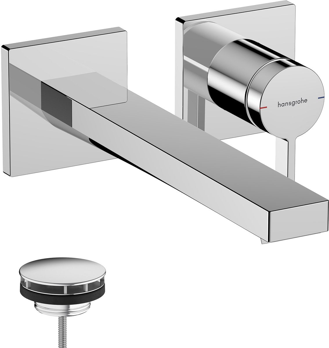 Hansgrohe tecturis e monocommande - robinet de lavabo à encastrer - pour montage mural - bec 22,5 cm - chrome
