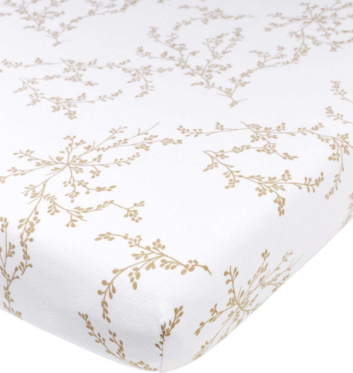 Drap-housse bébé branches Meyco - sable - 40x80 90cm