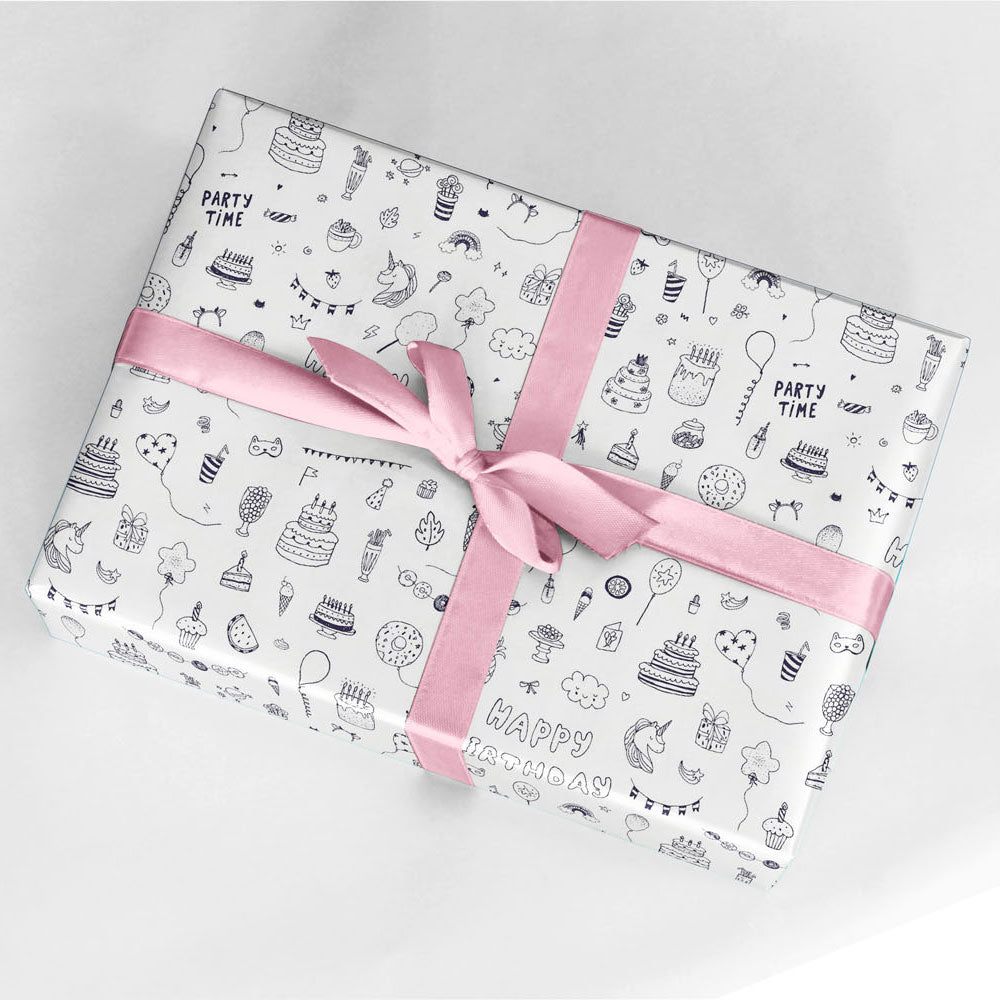 Rotolux Emballage Paper Colorable Unicorn Party, 4 m.
