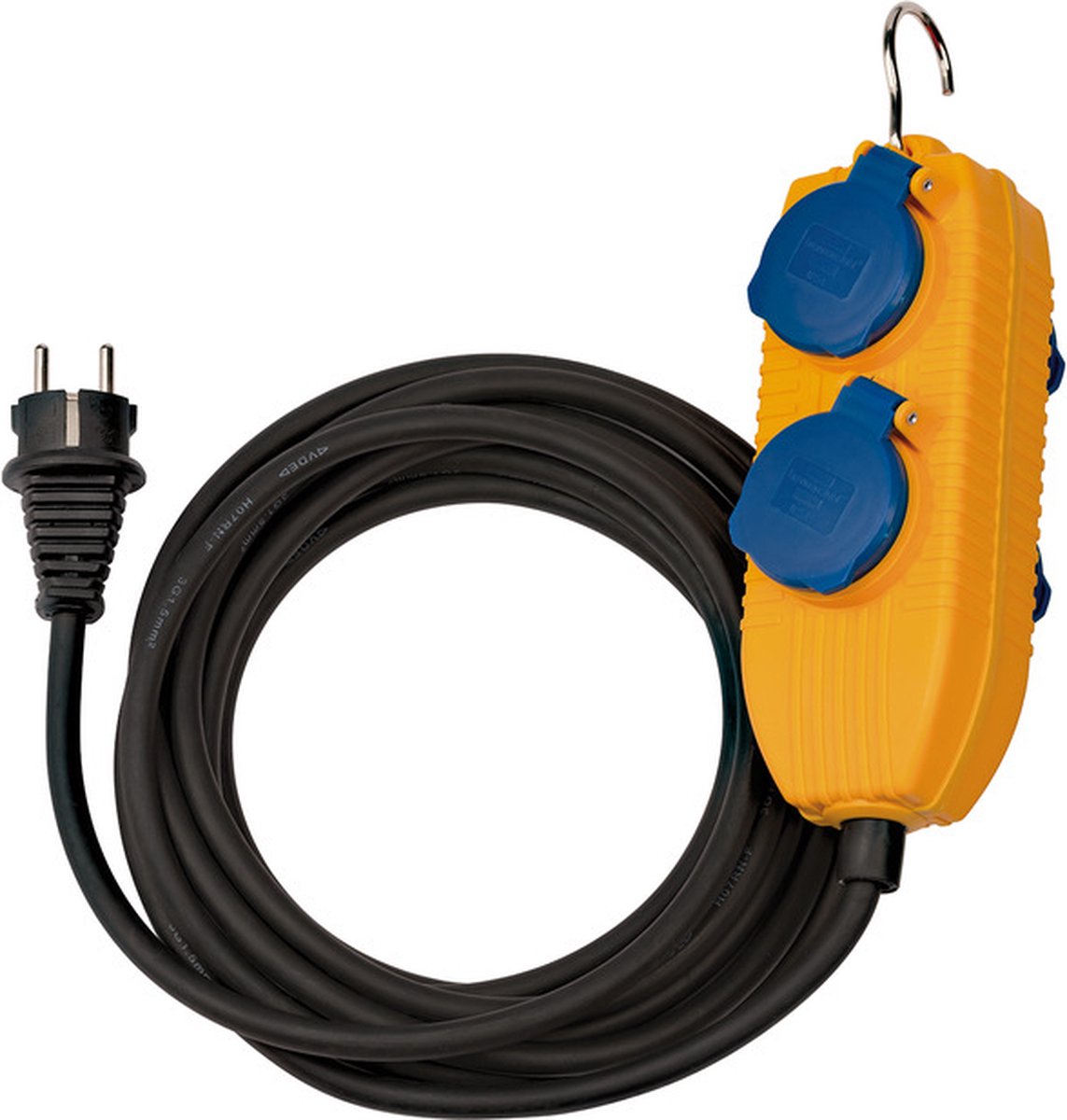 Câble de chantier Brennerstuhl ip54 avec bloc de prises 5m noir h07rn-f 3g1.5 - 1169200010