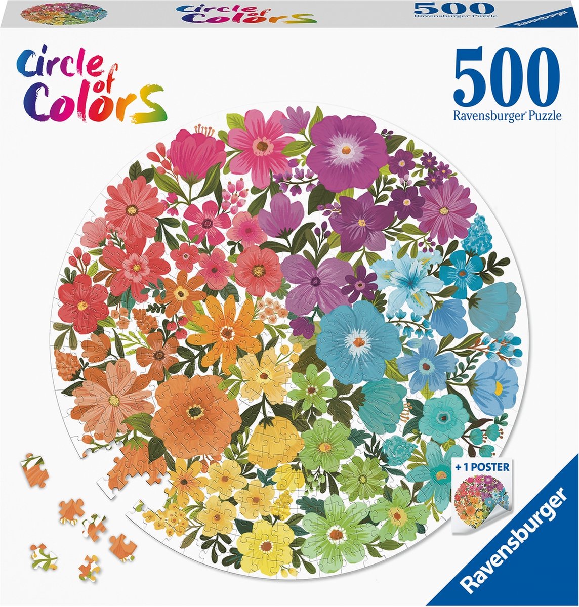 Ravensburger Circle of Color Puzzles - Fleurs, 500ST.