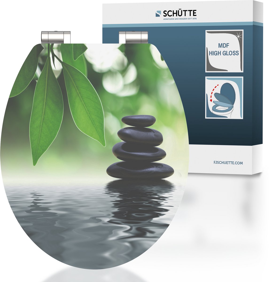 Abattant WC Schutte MDF brillant Oasis avec fermeture amortie 80543