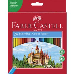 Faber castell fc-120124 crayons de couleur écologiques dans un étui en carton de 24 pièces.