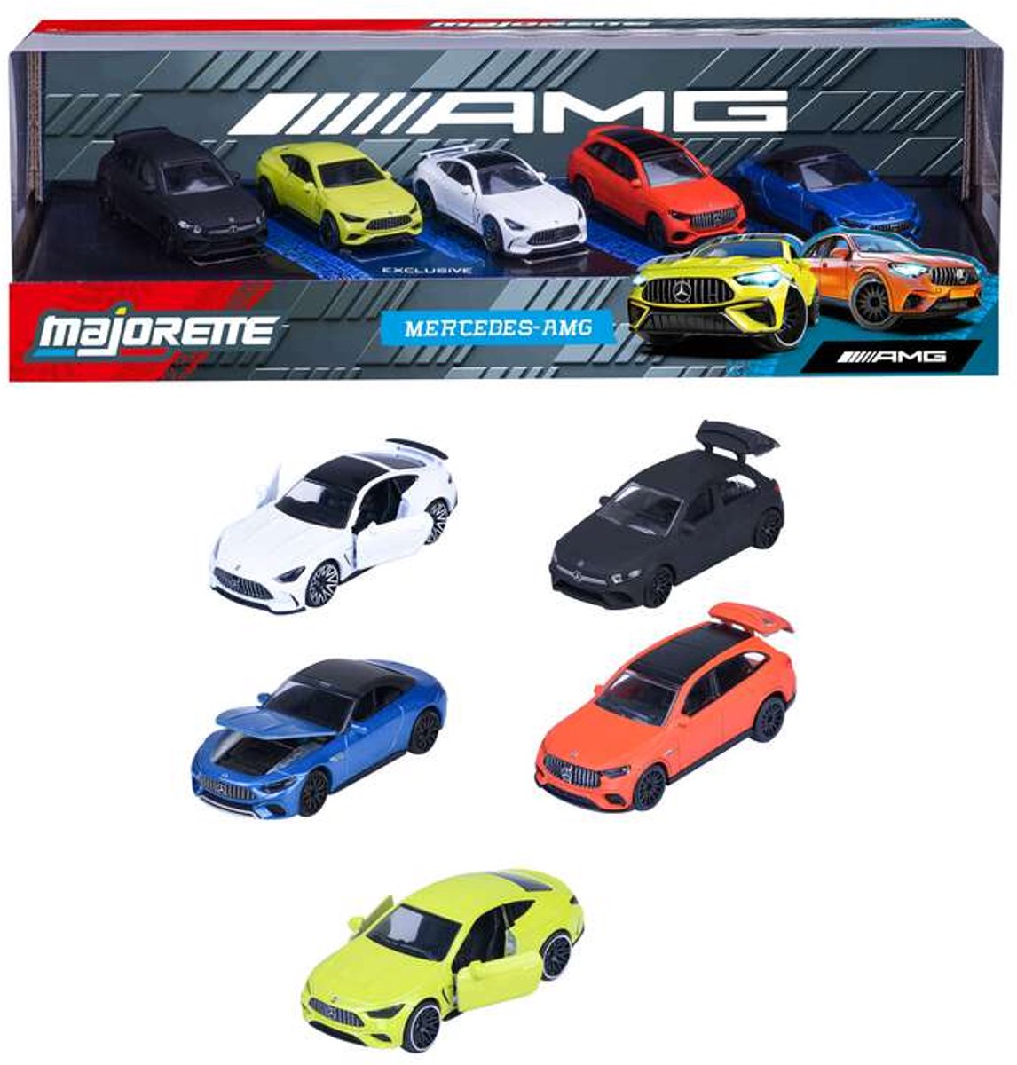 Coffret Majorette Mercedes-AMG, 5 pièces.