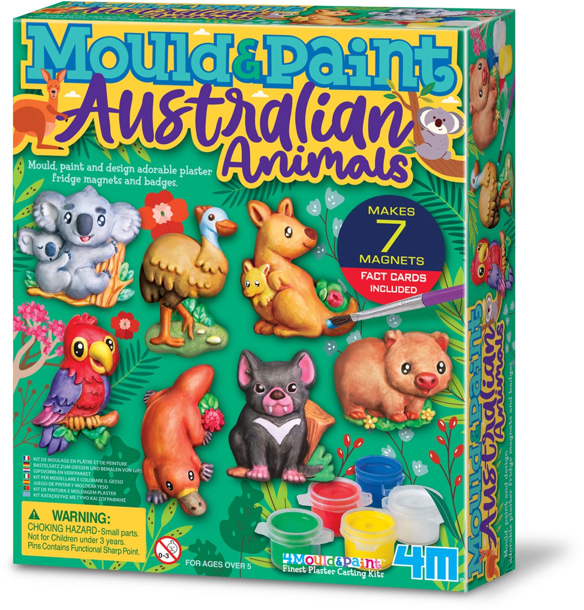 4m crafts - verser et peindre - Animaux australiens - 7 aimants - jouets créatifs - 5+