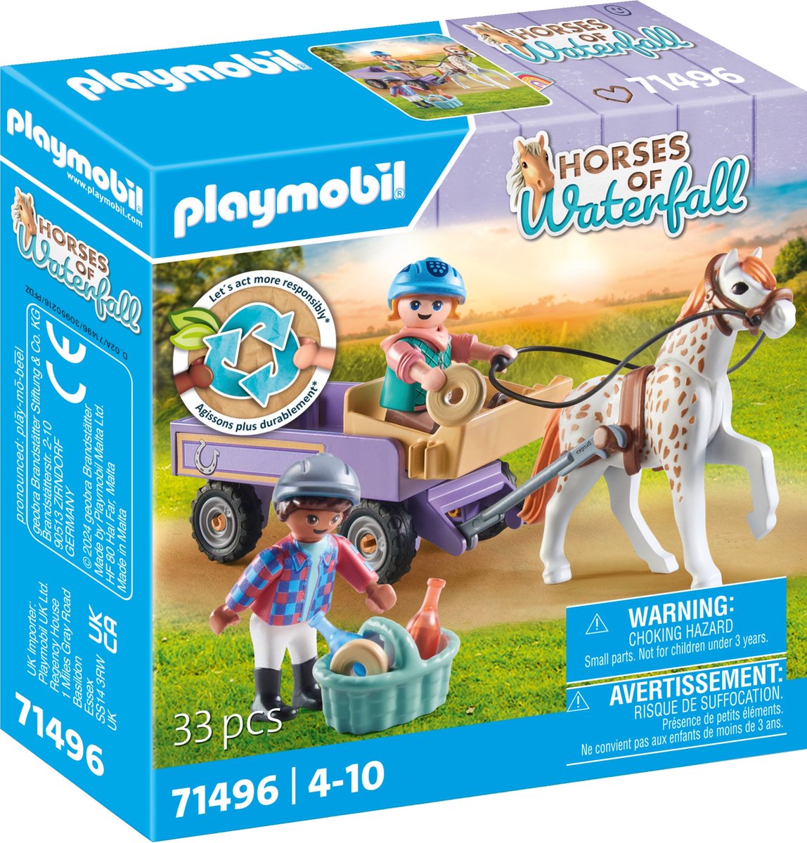 Playmobil 71496 chevaux ou cascade poney cutdry