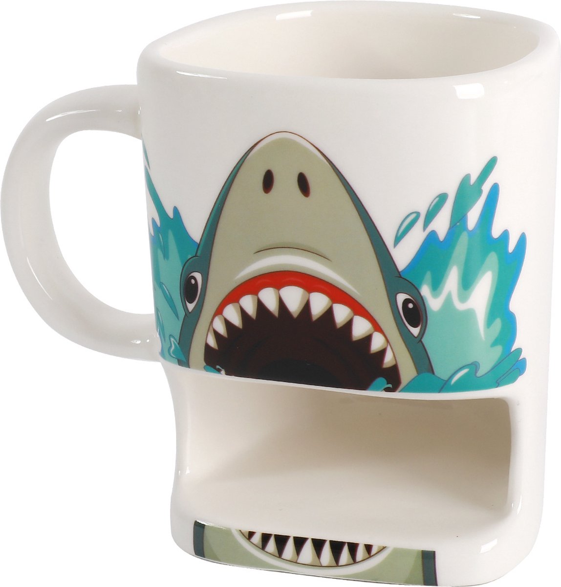 I-total - tasse avec porte-biscuits - le requin