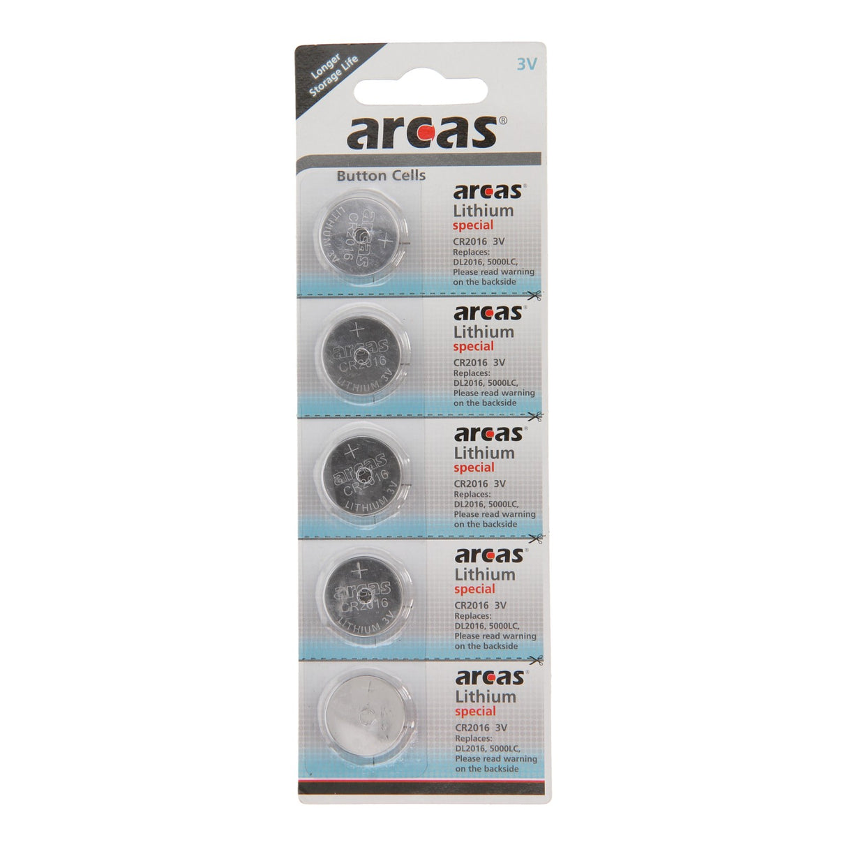 Ventes de batteries europe arcas batterie lithium cr2016 3v, 5 pcs.