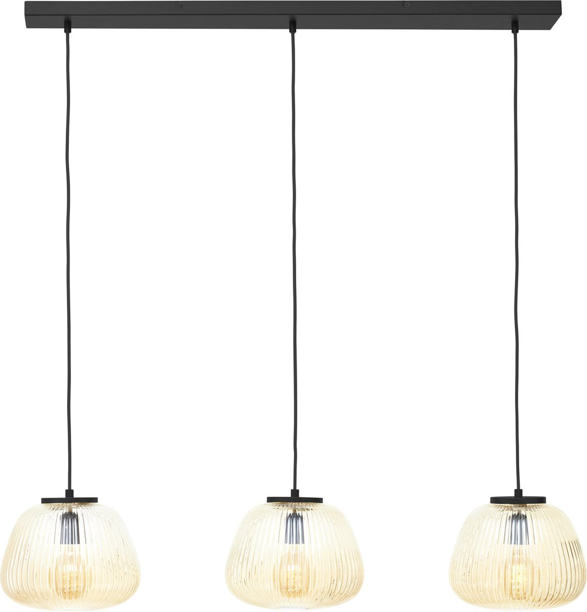 Brilliant Kaizen - suspension - faisceau 3 lumières - verre - 3xe27 max 40w - ambre noir