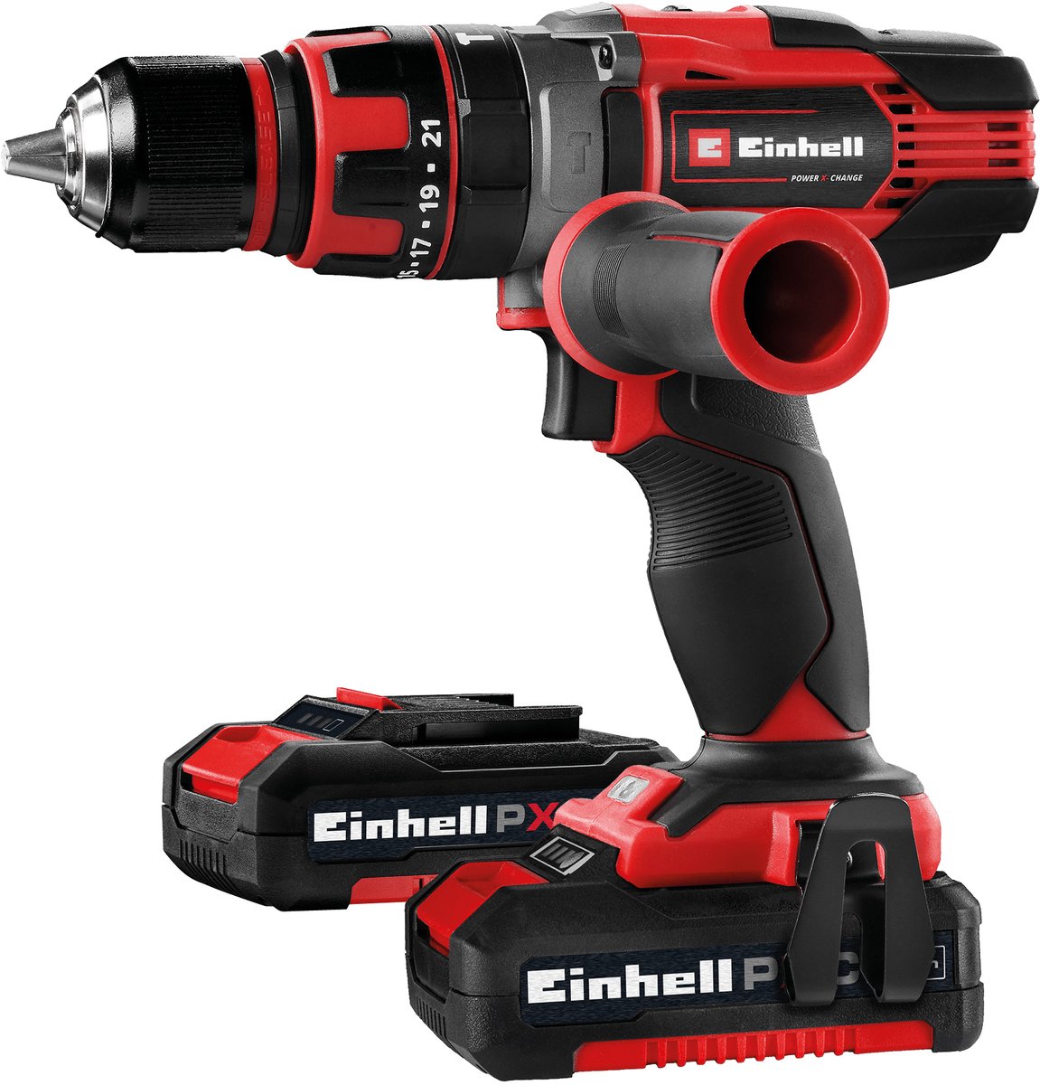 Perceuse-visseuse à percussion sans fil Einhell te-cd 18 48 li-i kit - power x-change - 18 v li-ion - avec fonction impact - 2 vitesses - 48 nm - incl. 2x batterie 2,0 Ah et chargeur