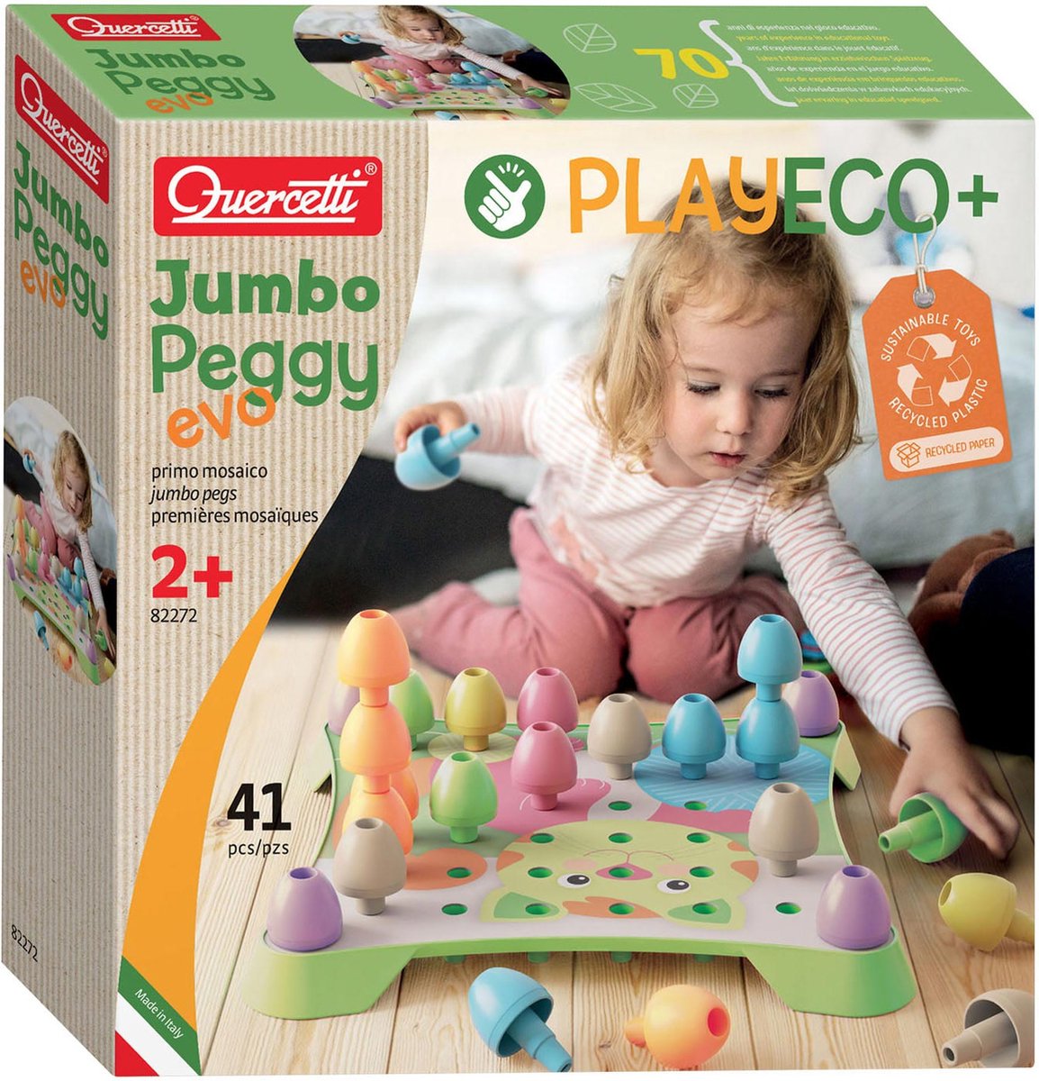 Quercetti playeco insert mosaïque grand, 41 pièces.