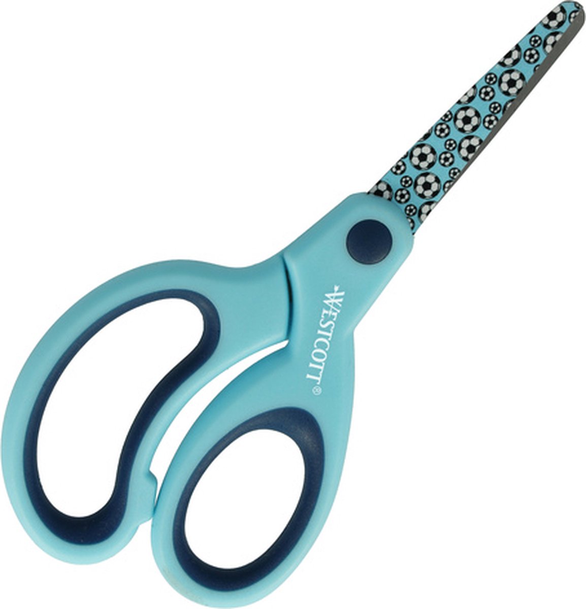 Ciseaux enfant Westcott - soft grip junior - 13 cm - pointe ronde - bleu - ac-e21561