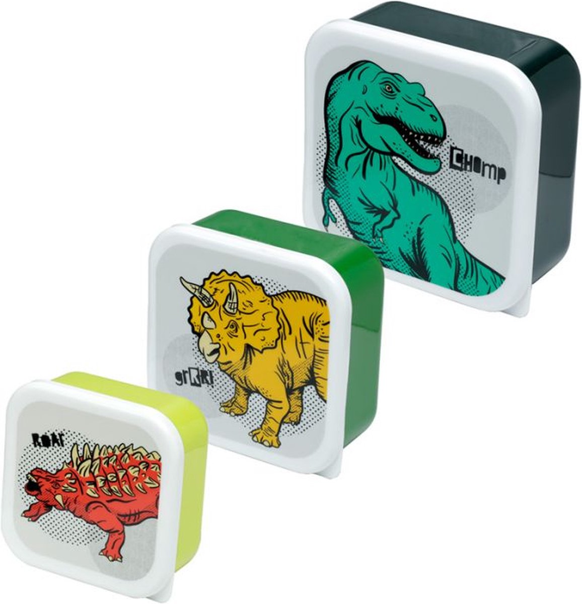 Set 3 lunch box m l xl - dinosaures