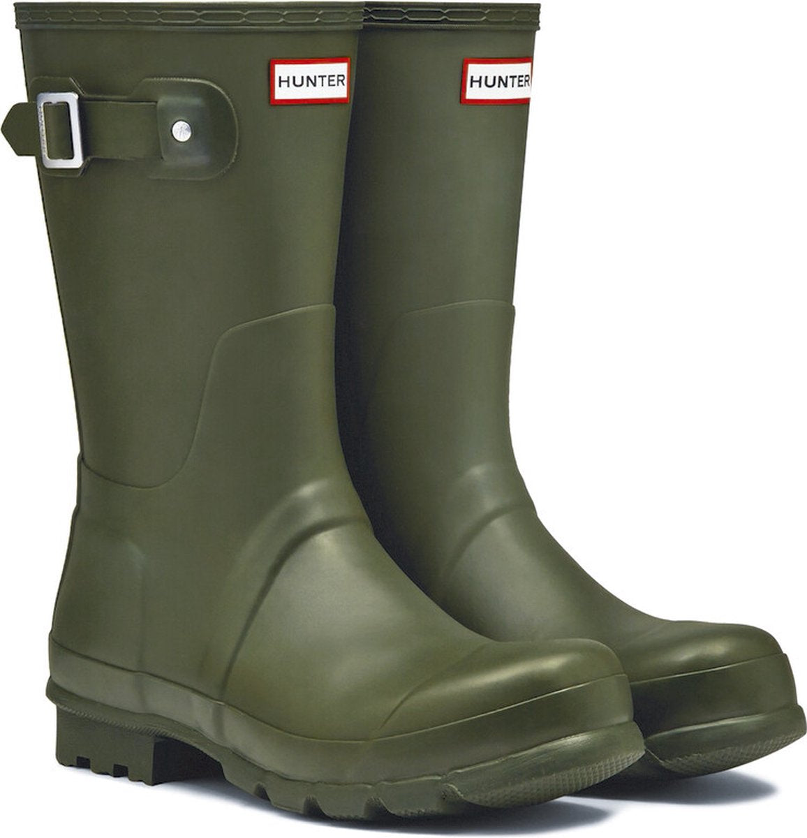 Hunter - bottes de pluie pour homme - short original - vert olive - taille 47eu