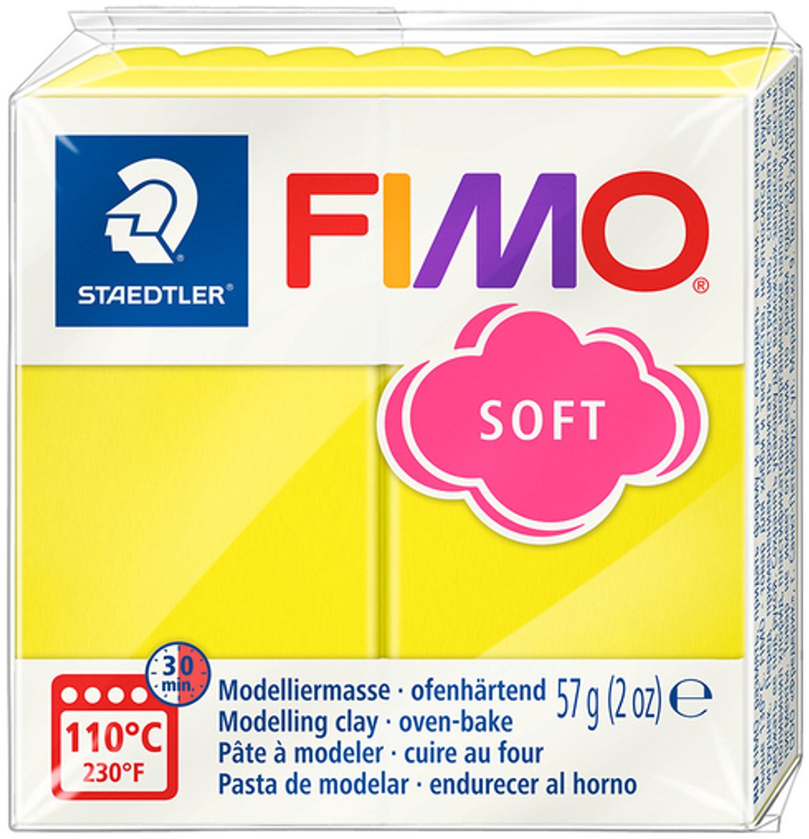 Pâte à modeler Fimo soft 57 g jaune citron
