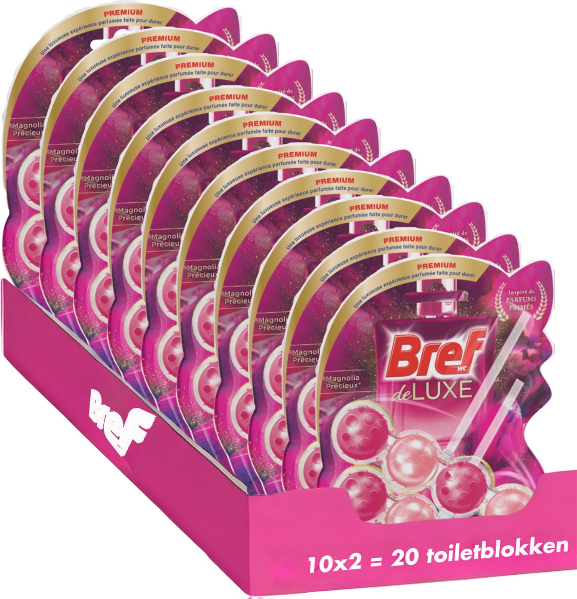 Bref - magnolia de luxe - bloc sanitaire - élégance et fraîcheur - parfum longue durée - pack économique - 10x 2 pièces