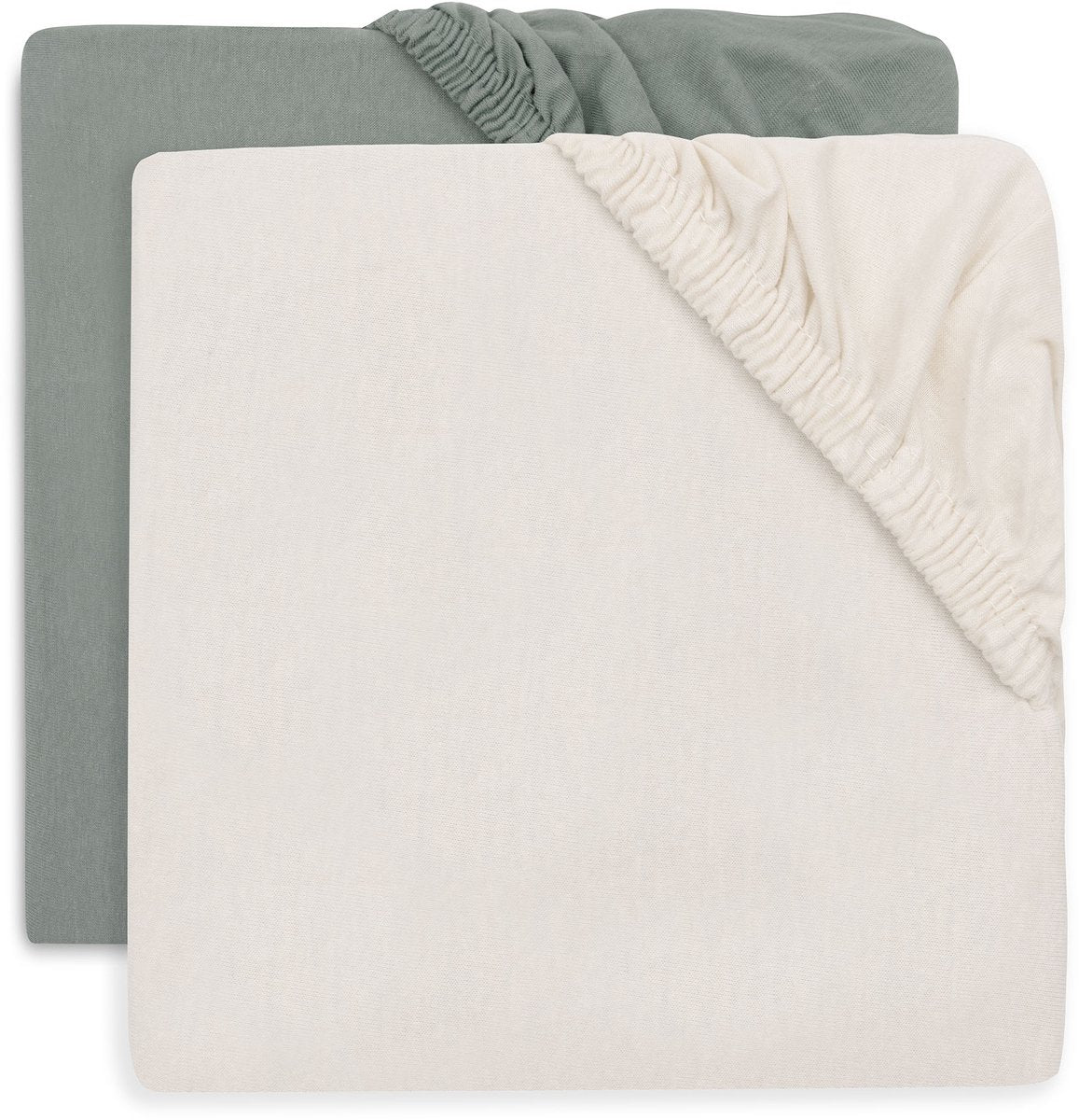 Jollein hoeslaken wieg - 40 50x80 90cm - jersey - sea green ivory